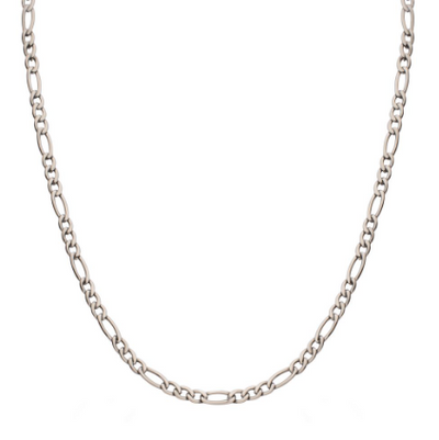 4.7mm Titanium Figaro Chain with Lobster Clasp, 24"