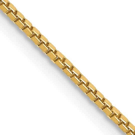 14K Yellow Gold 1mm Box Chain with Lobster Clasp