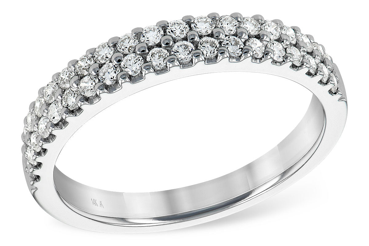 14KW 0.50ctTW Double-Row Diamond Fashion Ring