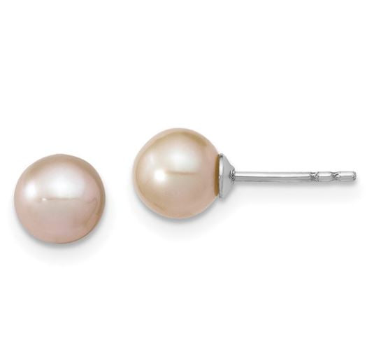 Sterling Silver 6-7mm White Freshwater Pearl Studs