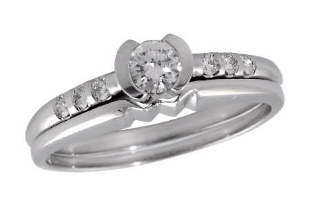 14K White Gold 0.33ctTW RBC H/VS2-SI1 Diamond Engagement Ring Size:7