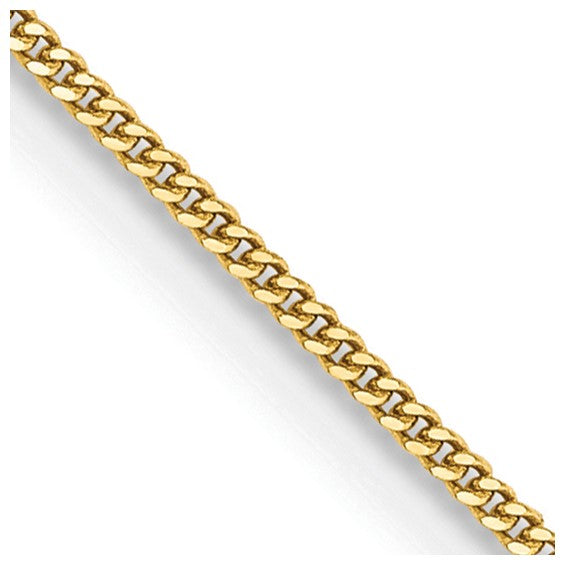 14KY 0.9mm Curb Chain with Spring Ring Clasp