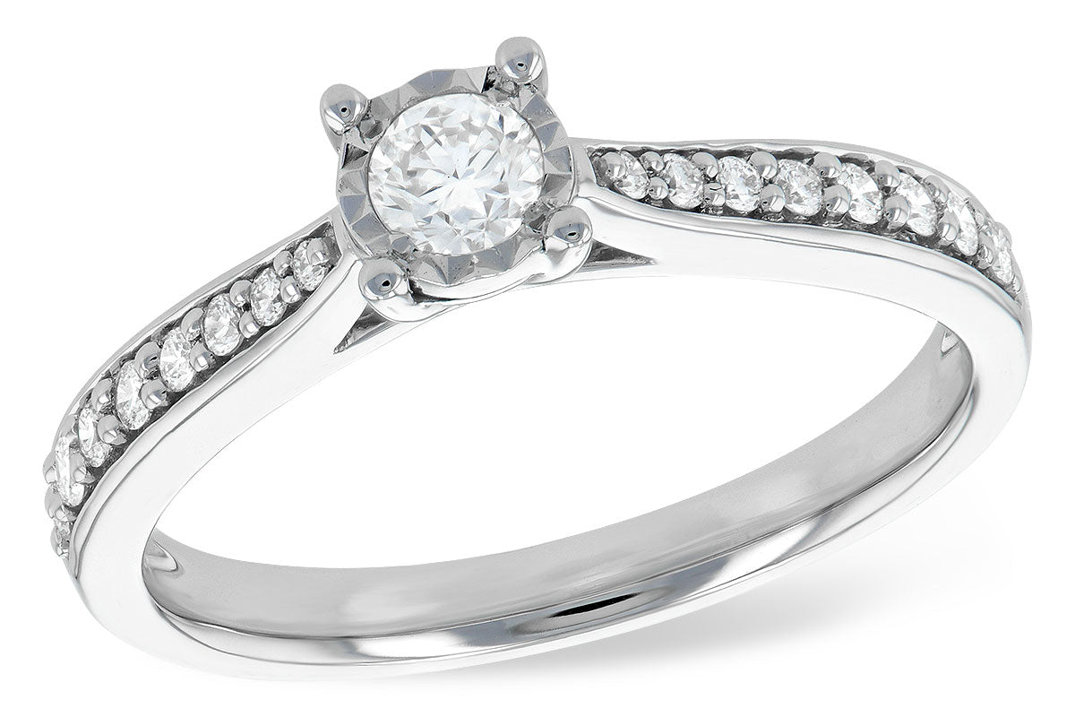 14K White Gold 0.33ctTW RBC Diamond Engagement Ring