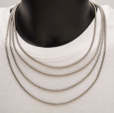 3mm Stainless Steel Boston Link Chain Necklace, 24"