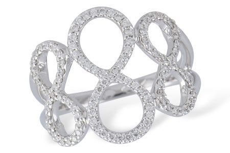 14K White-gold Diamond Fashion Ring