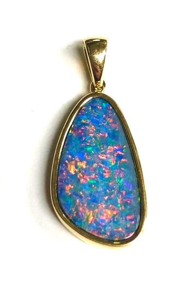 14KY Australian Opal Doublet Pendant