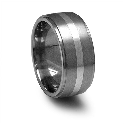 7mm Titanium and Sterling Silver Band Size: 10