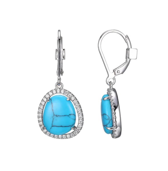 Sterling Silver Elle Synthetic Turquoise Earrings
