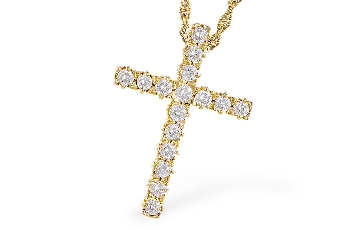 14KY 0.50ctTW Diamond Cross Necklace