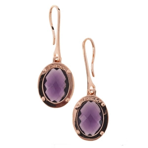 Symphony Earrings Rose Gold Plated Bronze Purple Stone Earrings