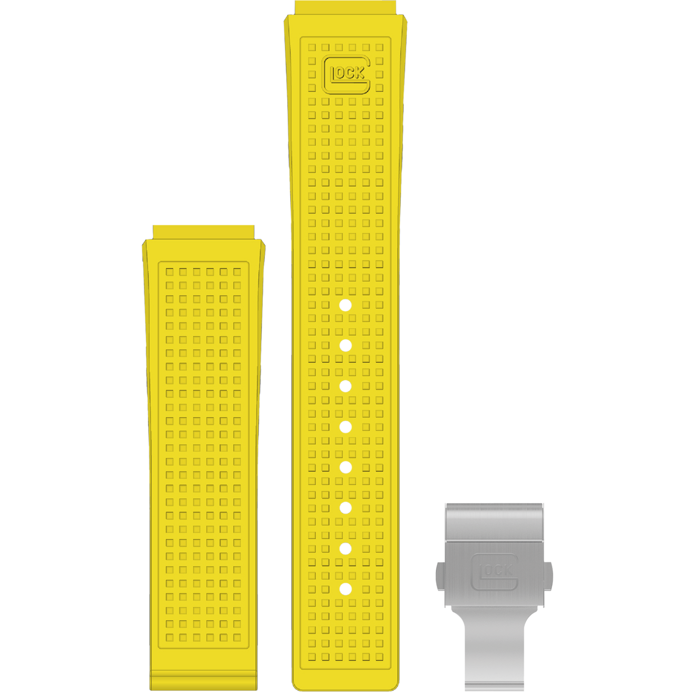 Glock Silicone Strap: Yellow RTF with Steel Clasp 22mm