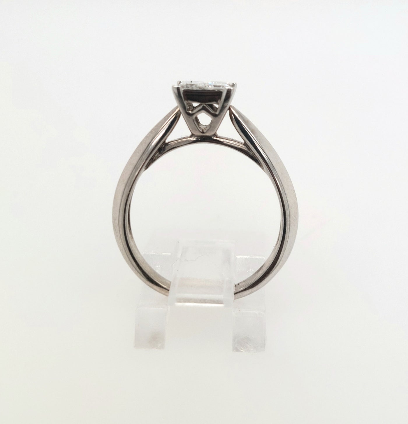 14K White Gold .60ctTW Princess-Cut Invisible-Set Diamond Engagement Ring