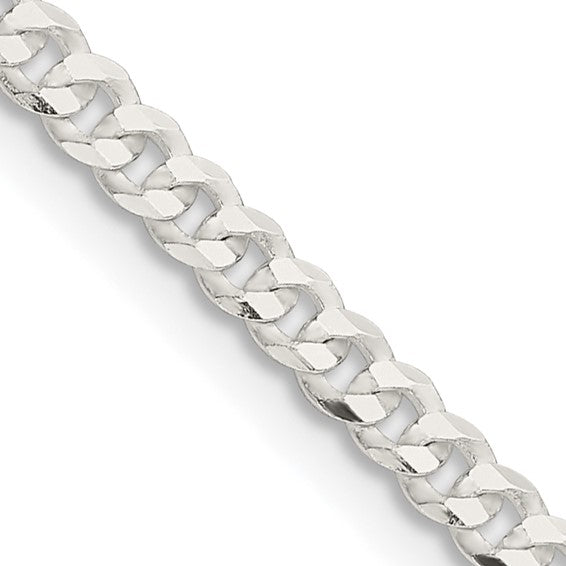 Sterling Silver 3.15mm Flat Curb Chain 24in