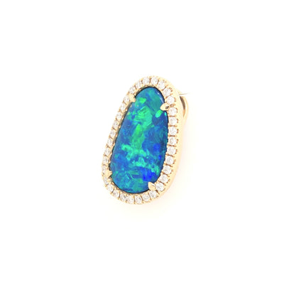 14KY Australian Opal Doublet Pendant