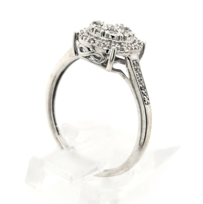 SS Round Diamond Cluster Ring
