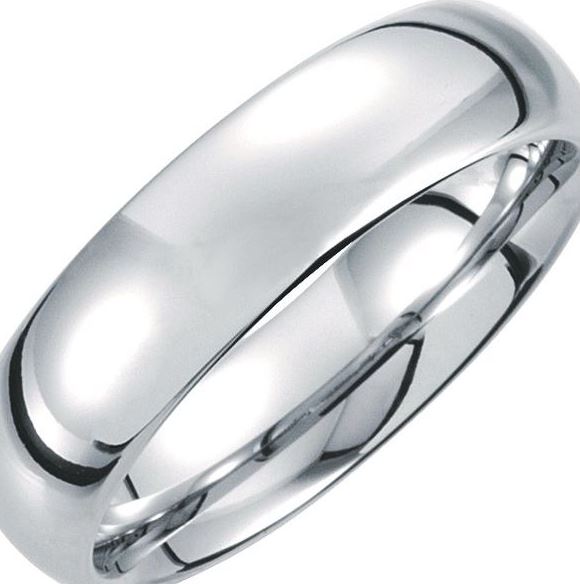 6.3mm Tungsten Polished Dome Band Size: 8