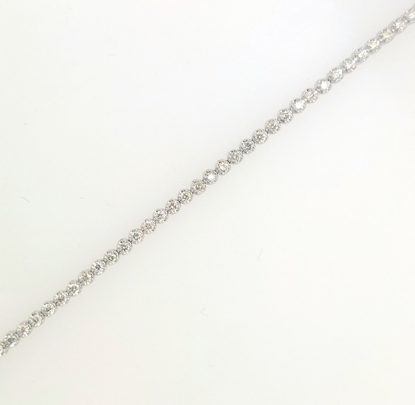 14K White Gold 1.00ctTW H-I/VS1-SI1 RBC Diamond Tennis Bracelet Length:7in