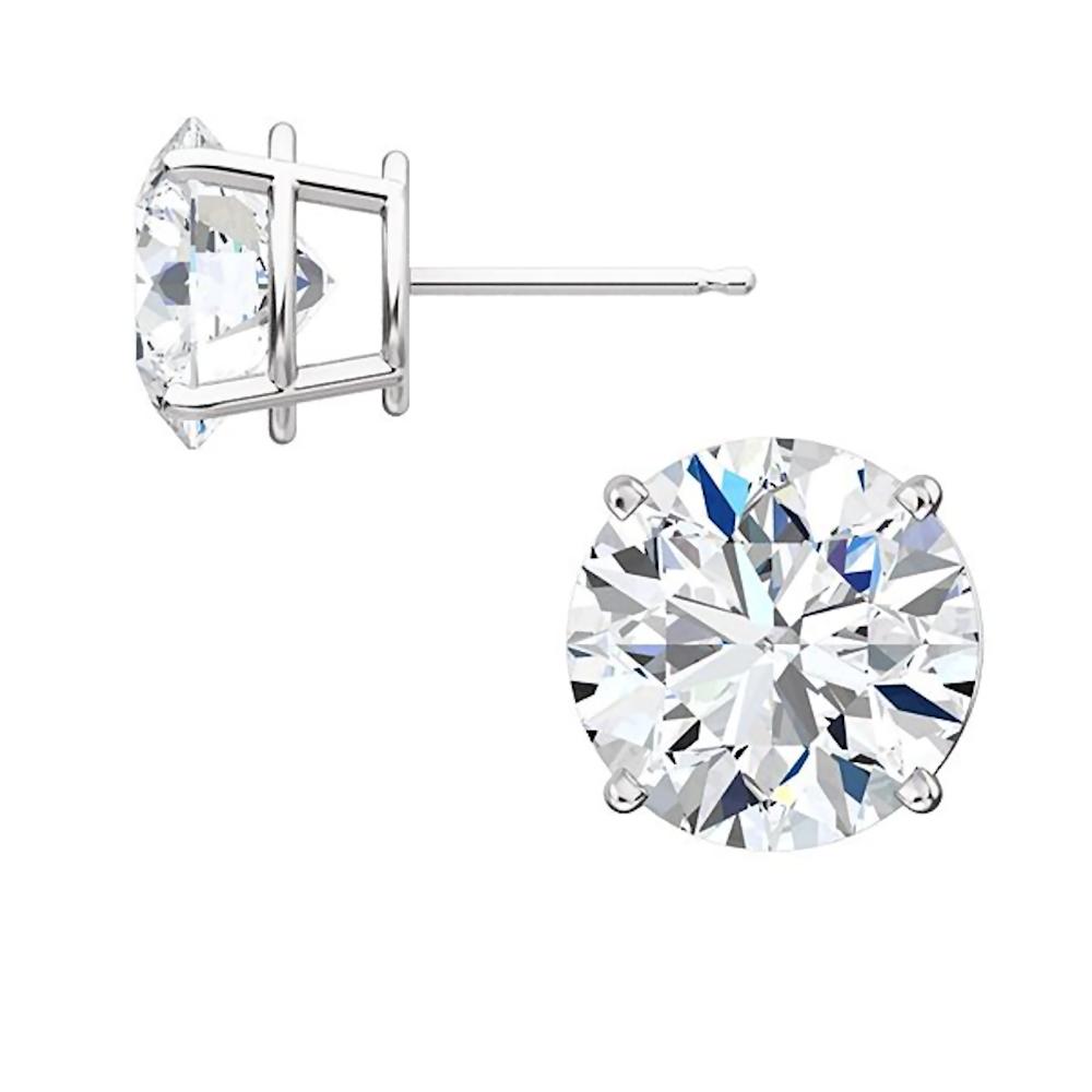 SS 9mm Radiance CZ 5.50ctTW Earring Pair with friction posts & backs