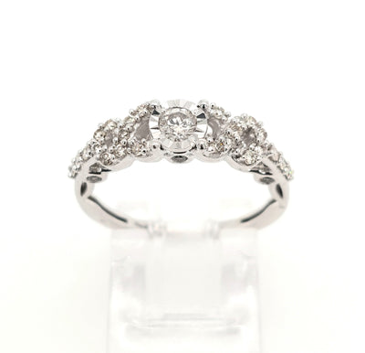 14K White Gold 0.50ctTW Diamond Engagement Ring