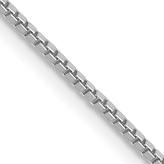 14K White Gold 22 inch 1mm Box with Lobster Clasp Chain