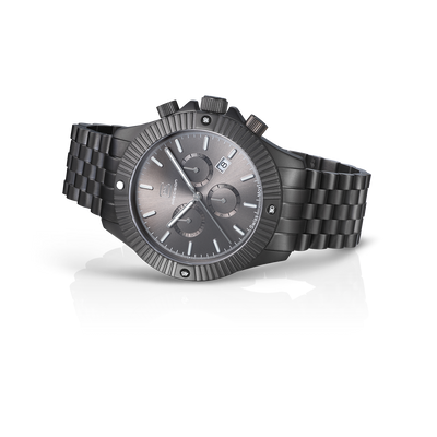 Gents Grey Steel Glock Watch with Grey Dial and Chronodial