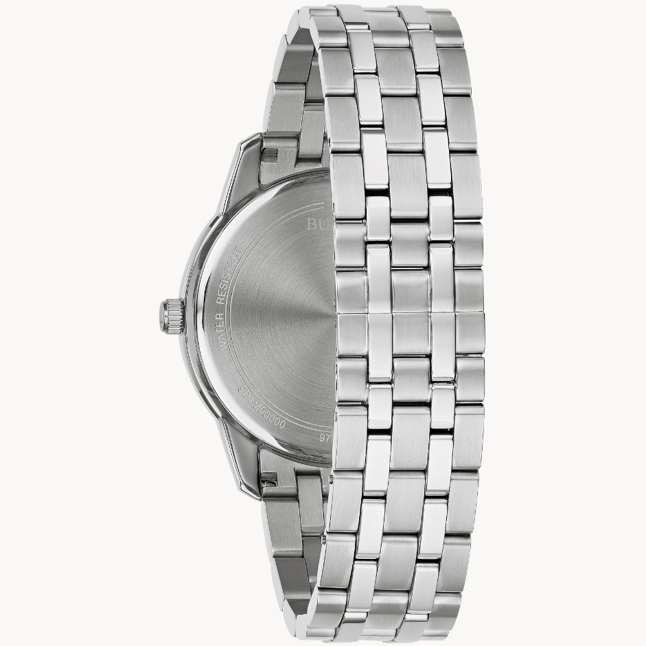 Gents Silver Tone Bulova "Sutton" Blue Satin Dial