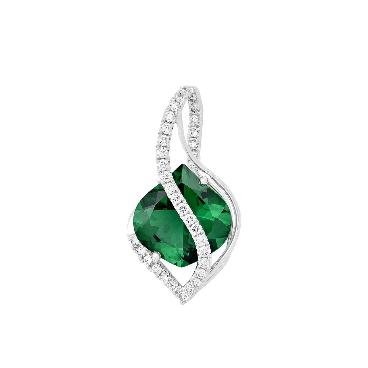 14KW Chatham Emerald Pendant