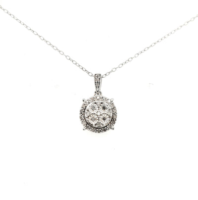 SS Round Diamond Cluster Pendant