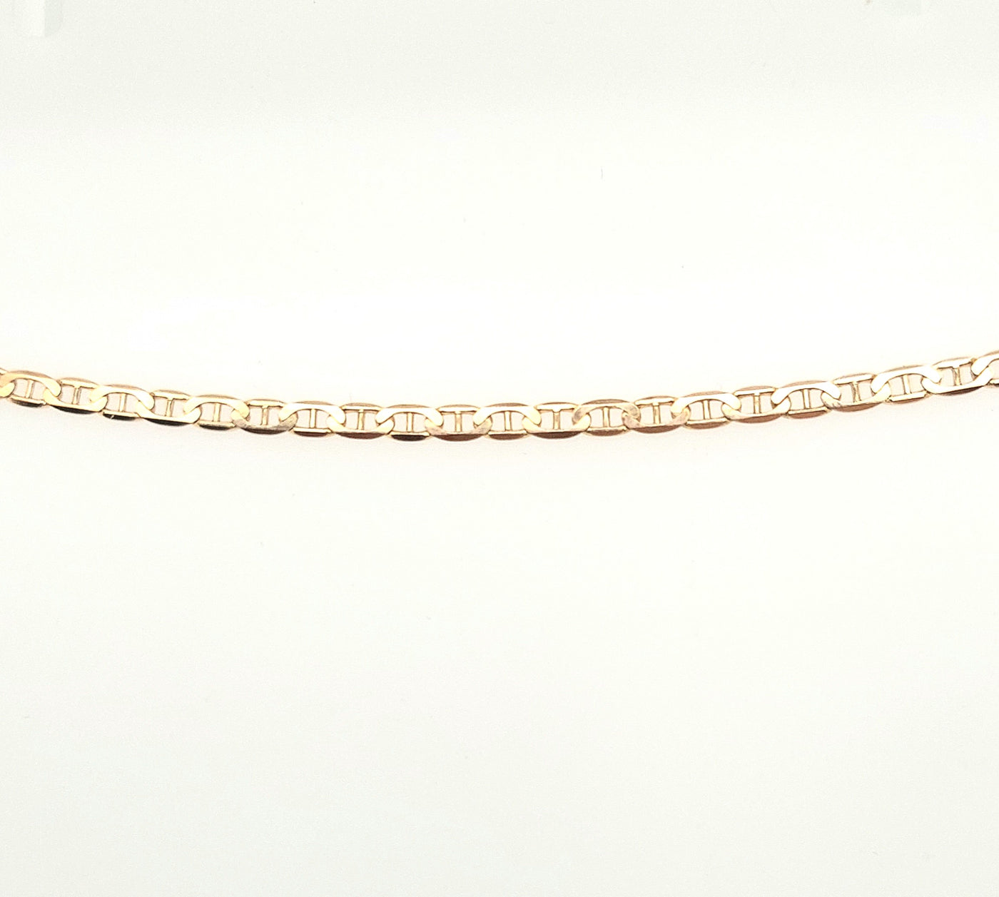 14K Yellow Gold 3.3mm Anchor Link Bracelet 8.25 inch