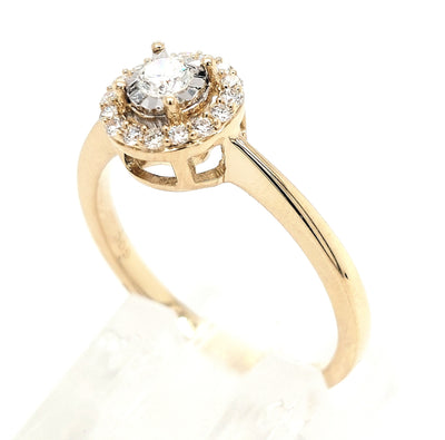 14KY 0.25ctTW Diamond Halo Ring (Size 7)