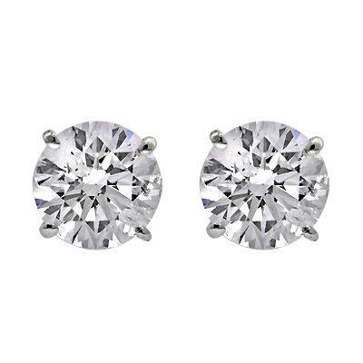 14KW 1.08ctTWDiamond Stud Earring Pair