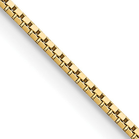 14K Yellow Gold 0.95mm Box with Lobster Clasp Chain