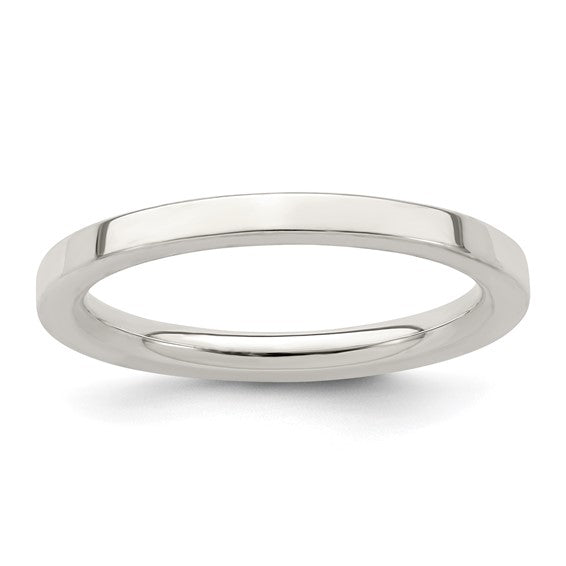 Sterling Silver 2mm Flat Band, Size 12
