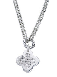 SS Clover Pendant with Double Chain