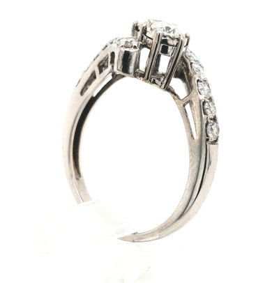 10KW Two-Stone Diamond Bypass Ring