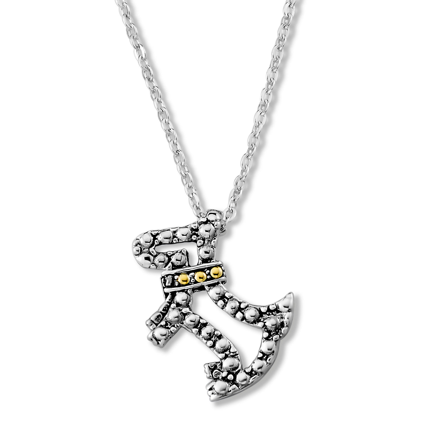 SS & 18K Yellow Gold Dog "Basuki Pendant"