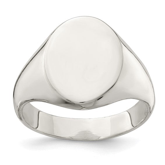SS Closed Back Signet Ring, Size 9