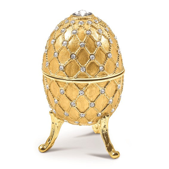 Bejeweled "Royal Gold" Musical Egg with Matching Necklace