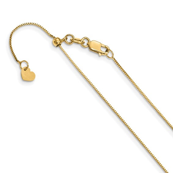 Leslie's 14K Yellow Adjustable .55mm Baby Box Chain 26in