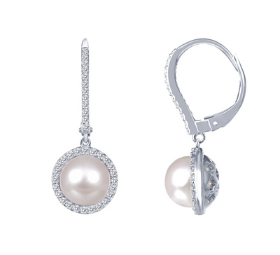 SS Lafonn Cultured Freshwater Pearl Dangle Earrings