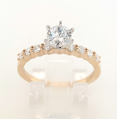 14KY Diamond Semi-Mount Engagement Ring 0.60ct CZ (Size 7)