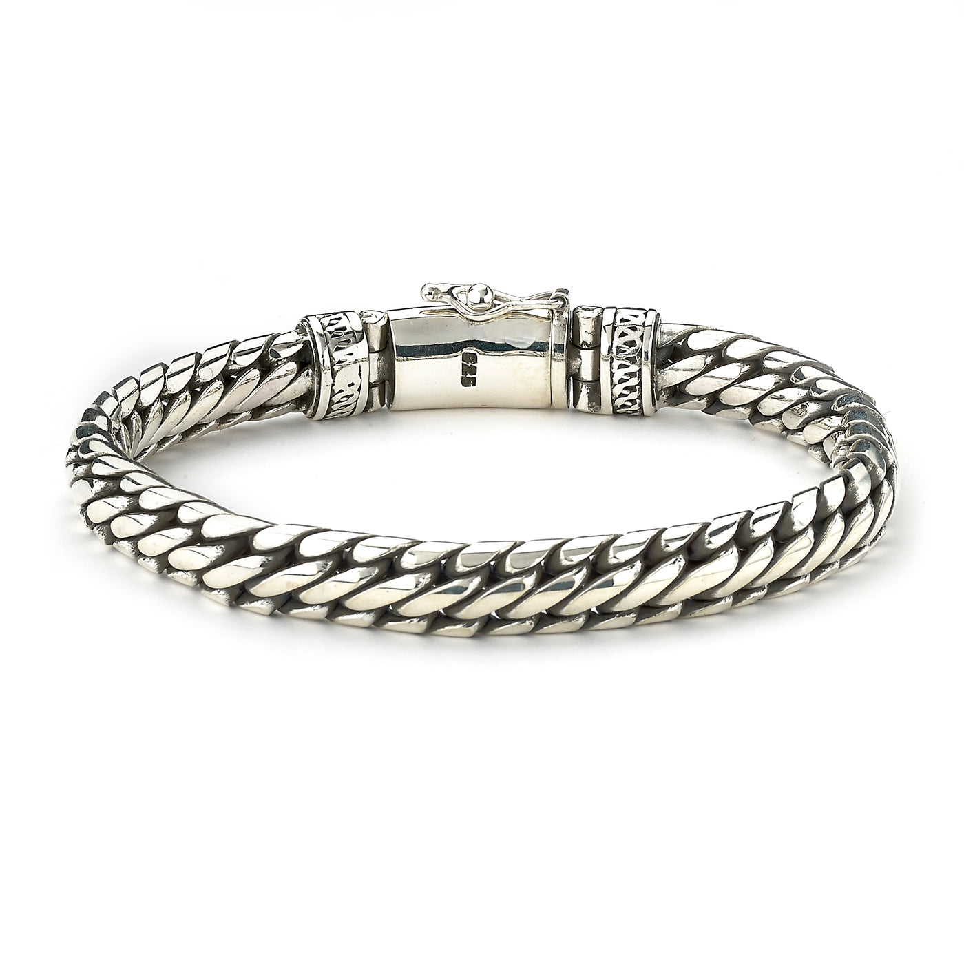 SS 10mm Woven Chain "Terzetto" Bracelet