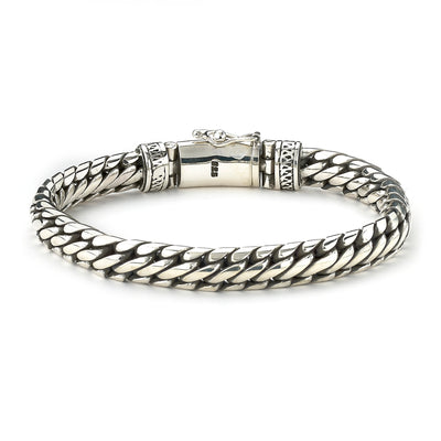 SS 10mm Woven Chain "Terzetto" Bracelet