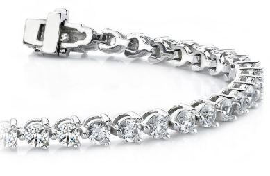 14KW Three-Prong Diamond Tennis Bracelet 3.90ctTW