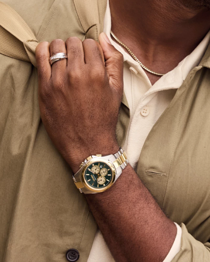 Gents Stainless Steel Citizen Eco-Drive "Sport Luxury" with Green Dial