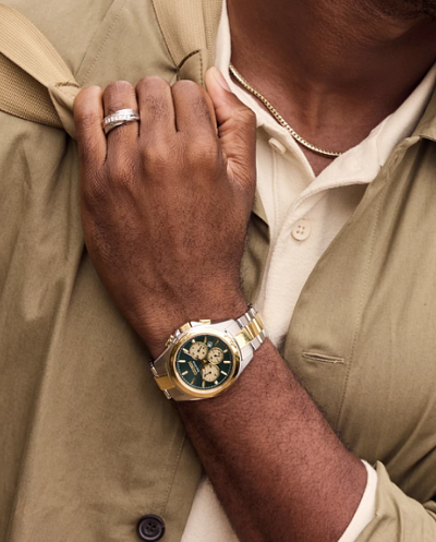 Gents Stainless Steel Citizen Eco-Drive "Sport Luxury" with Green Dial