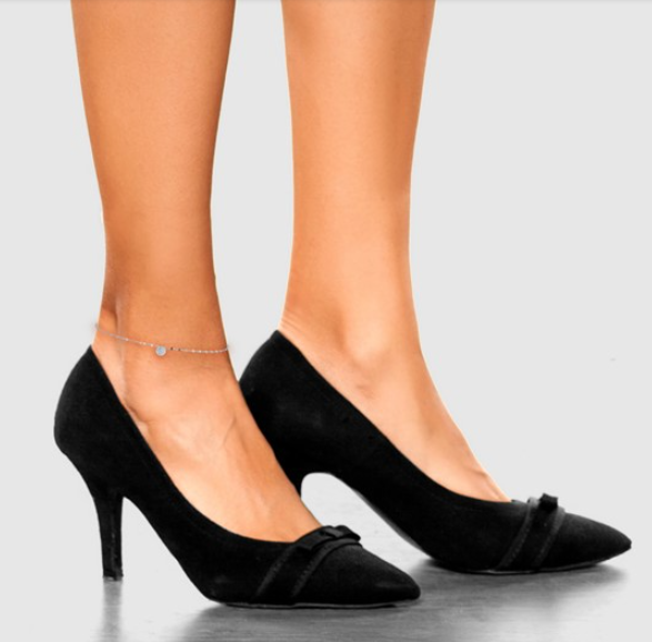 Sterling Silver Fancy Link Cubic Zirconia Anklet (10 in)
