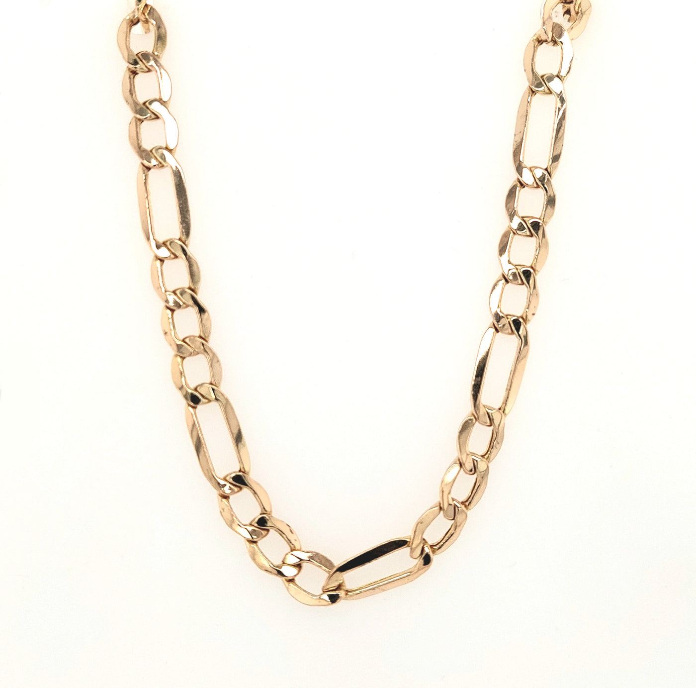 10K Yellow Gold 6.5mm Hollow Figaro Chain Length:22in Gram Weight:11.6g