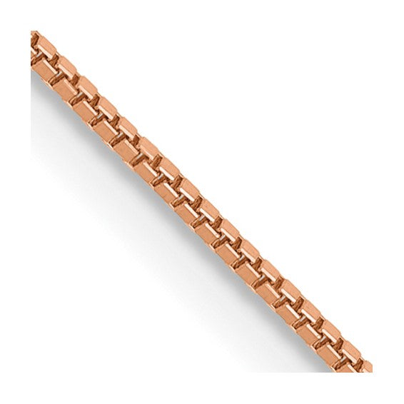 14K Rose Gold 0.7mm Box Chain with Lobster Clasp