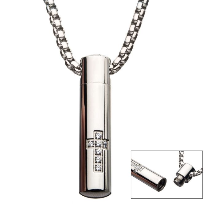 Stainless Steel Memorial Cross Necklace